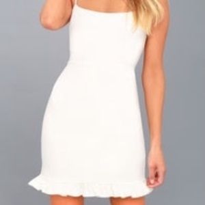 Lulu’s Spoonful of sass white bodycon mini dress